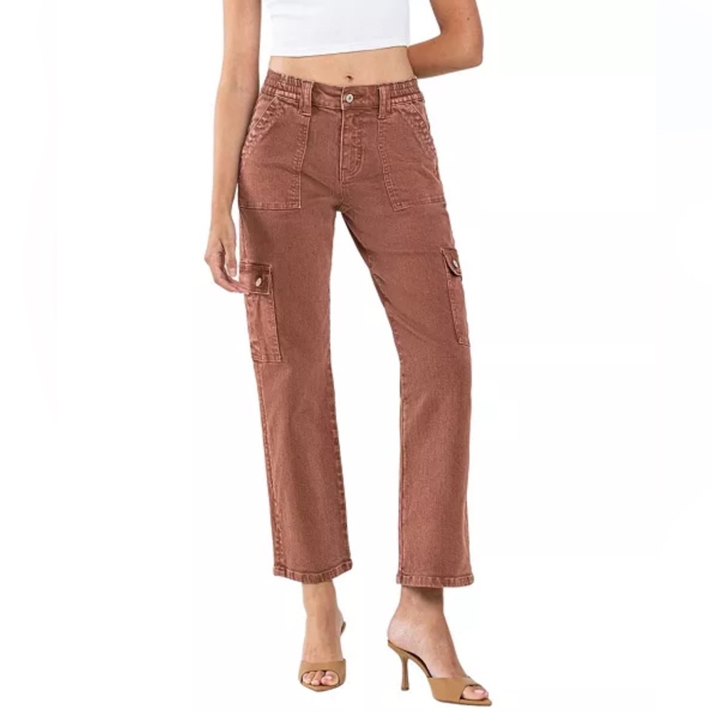 Women’s Vervet High Rise Cargo Straight Jeans Like New